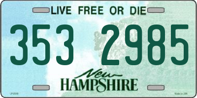NH license plate 3532985
