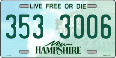 NH license plate 3533006