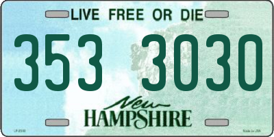 NH license plate 3533030