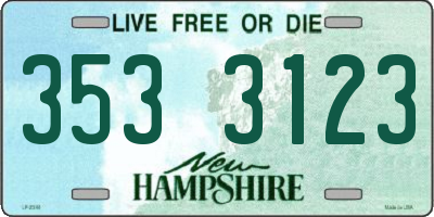 NH license plate 3533123