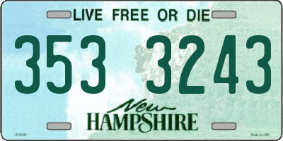 NH license plate 3533243