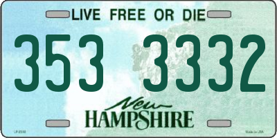 NH license plate 3533332