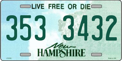 NH license plate 3533432