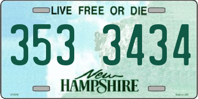 NH license plate 3533434