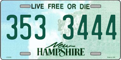 NH license plate 3533444