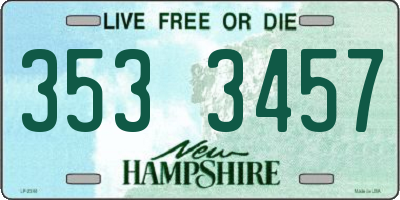 NH license plate 3533457