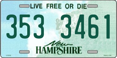 NH license plate 3533461