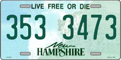 NH license plate 3533473