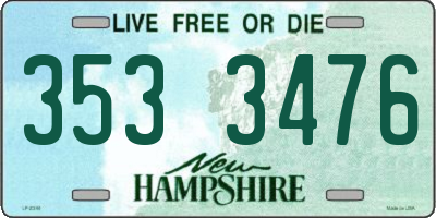 NH license plate 3533476