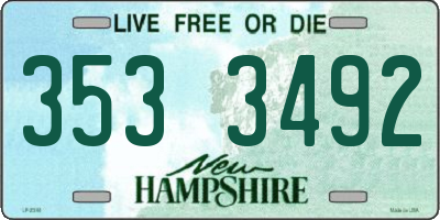 NH license plate 3533492