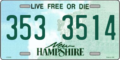 NH license plate 3533514