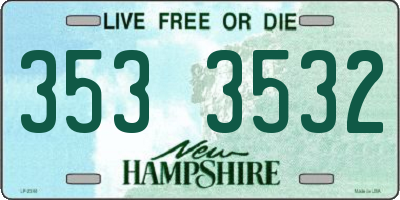 NH license plate 3533532