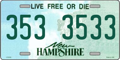 NH license plate 3533533