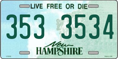 NH license plate 3533534
