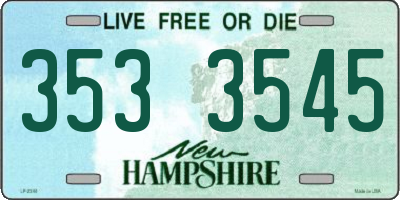 NH license plate 3533545