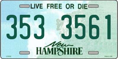 NH license plate 3533561
