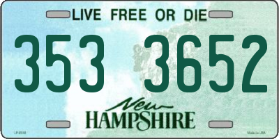 NH license plate 3533652