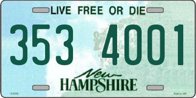 NH license plate 3534001