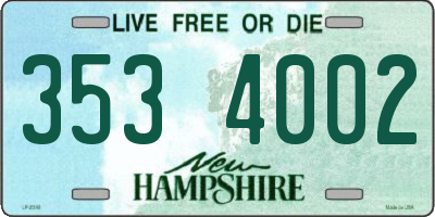 NH license plate 3534002