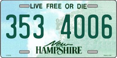 NH license plate 3534006
