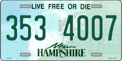 NH license plate 3534007