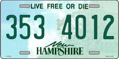 NH license plate 3534012