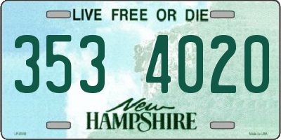 NH license plate 3534020