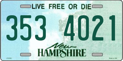 NH license plate 3534021