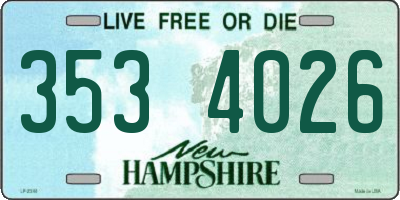 NH license plate 3534026