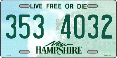 NH license plate 3534032