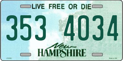 NH license plate 3534034