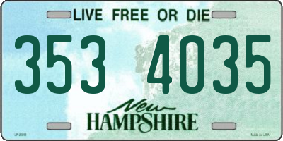 NH license plate 3534035