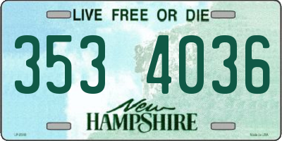 NH license plate 3534036