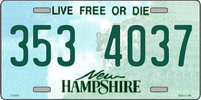 NH license plate 3534037