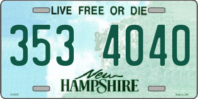 NH license plate 3534040