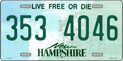 NH license plate 3534046