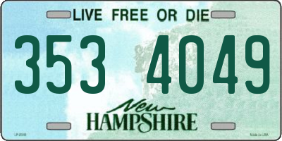 NH license plate 3534049