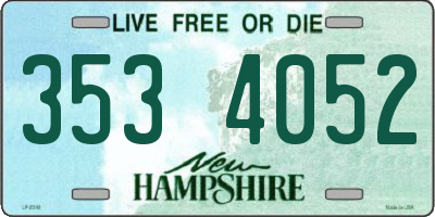 NH license plate 3534052