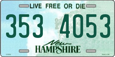 NH license plate 3534053