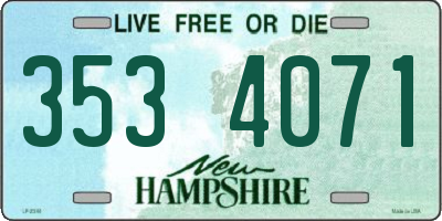 NH license plate 3534071