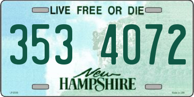 NH license plate 3534072