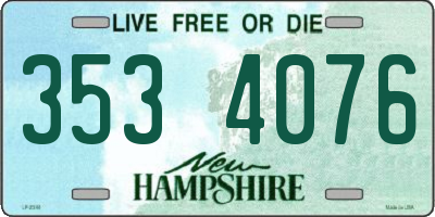 NH license plate 3534076