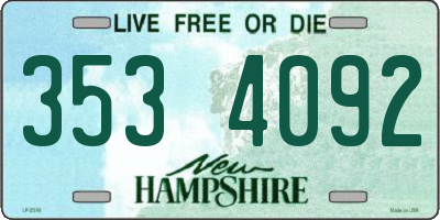 NH license plate 3534092