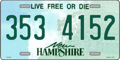 NH license plate 3534152