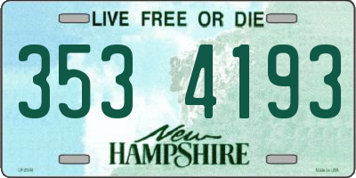 NH license plate 3534193