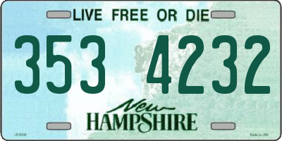 NH license plate 3534232