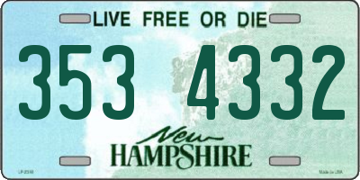 NH license plate 3534332