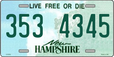 NH license plate 3534345