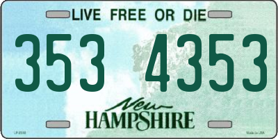 NH license plate 3534353