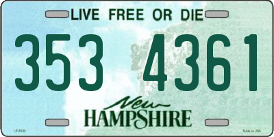 NH license plate 3534361
